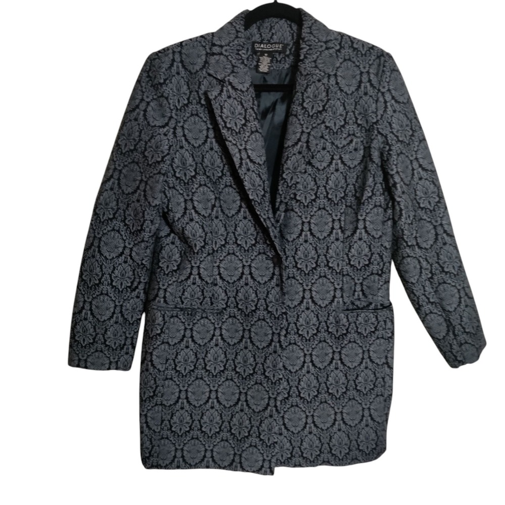 Dialogue Blue And Black Blazer Jacket  Size 12